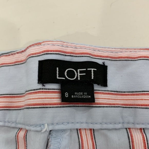 JCrew blue red pink white striped shorts side zip size 8 - Picture 3 of 5